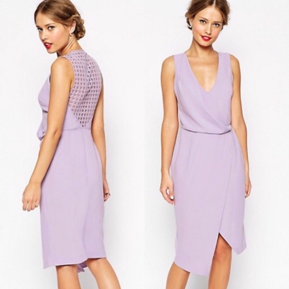 ASOS Dresses & Skirts - ASOS Asymmetrical Lilac Sheer Back Tulip Hem Dress